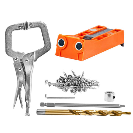 Pocket Hole Jig Kit, 56-Piece, C-Clamp, Step Drill