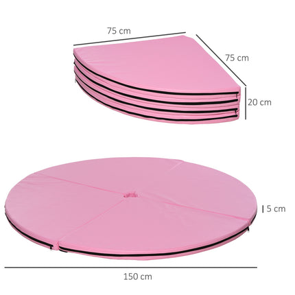 Kāta deju paklājiņš, 5 cm biezs, 150 cm diametrs, rozā
