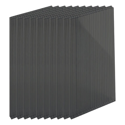 Divsienu polikarbonāta loksnes, 4 mm, 121 x 60,5 cm, 10 gabalu iepakojumā