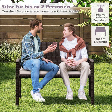 Dārza sols no polirotana ar spilvenu, celtspēja 360 kg