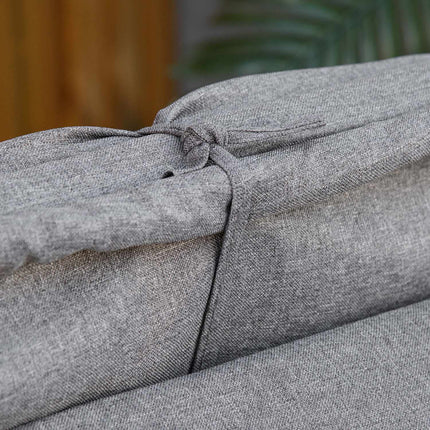 Polirotanga sauļošanās krēsls ar saules nojumi, regulējams dārza krēsls, rotanga krēsls ar spilvenu, pelēks, 195 x 65 x 40 cm