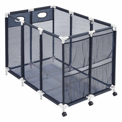 Pool Float Storage Organizer – Rolling Mesh Bin With Pockets