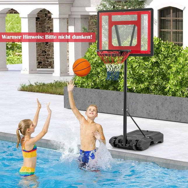 Baseina basketbola grozs, āra basketbola statīvs, 115-135 cm, regulējams augstums, sarkans