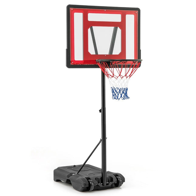 Baseina basketbola grozs, āra basketbola statīvs, 115-135 cm, regulējams augstums, sarkans