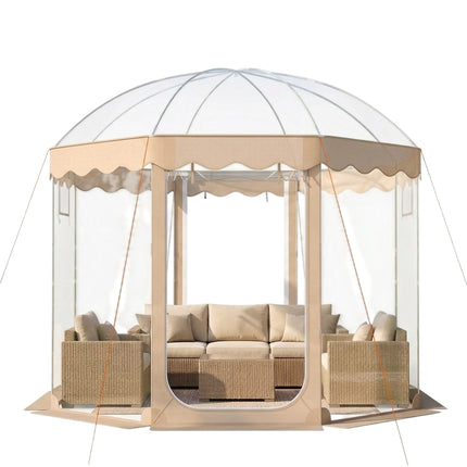Saliekamā burbuļtelts 10x10 pēdas, 8-10 personām, caurspīdīgs PVC