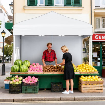 Saliekamā nojumes telts 6,5x6,5 pēdas, 4 sānu sienas, soma uz riteņiem