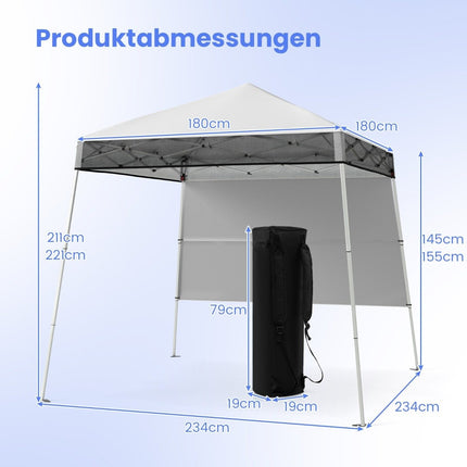 Saliekamā lapene 2x2m, regulējama, ūdensnecaurlaidīga, balta