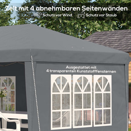 Saliekama nojume 3x6m, ūdensizturīga, ar 4 sānsienām, pelēka