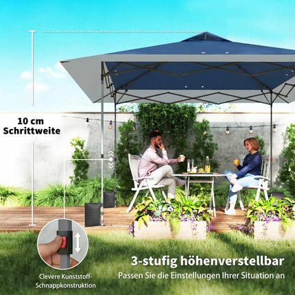 Uznirstošā paviljona 4x4m, ūdensizturīga, UV 50+, vienkārša uzstādīšana