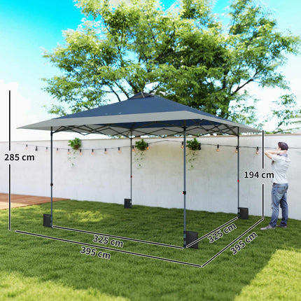 Uznirstošā paviljona 4x4m, ūdensizturīga, UV 50+, vienkārša uzstādīšana