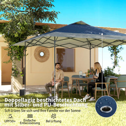 Uznirstošā paviljona 4x4m, ūdensizturīga, UV 50+, vienkārša uzstādīšana