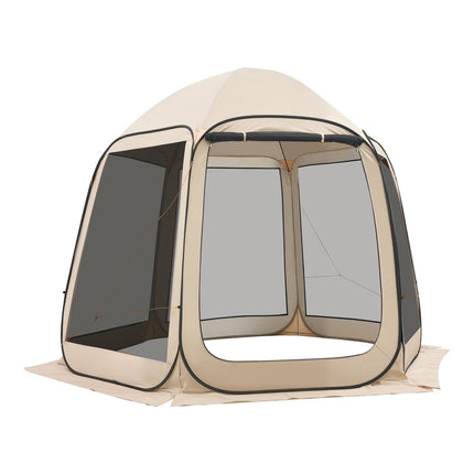 Pop-Up Screen House Tent, 4-8 Person, Beige