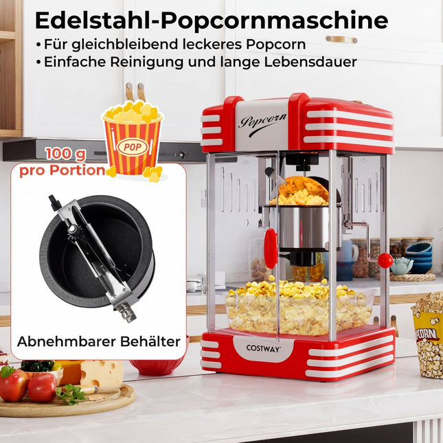 Popkorna mašīna 300W, retro kino stils, sildoša gaisma