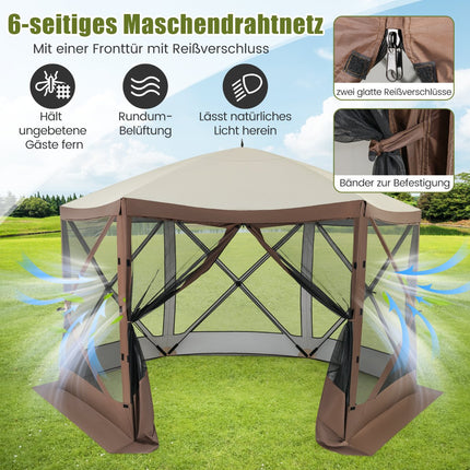 Saliekamā paviljona 350x350 cm ar pārnēsāšanas somu un sieta sienām