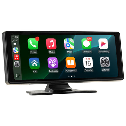 Portable 10-Inch CarPlay Screen – Wireless, GPS, Bluetooth