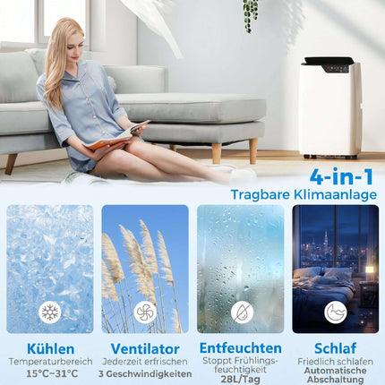 Pārnēsājams gaisa kondicionieris 12000 BTU, Wi-Fi, 4-in-1 režīms