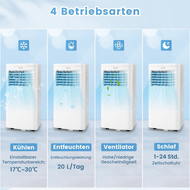 Pārnēsājams gaisa kondicionieris 2,5 kW, 4-in-1 ar mitruma savācēju