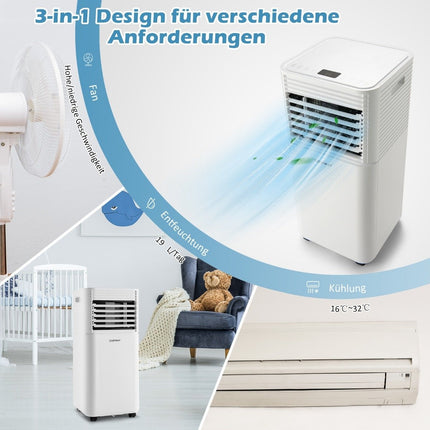 Pārnēsājams gaisa kondicionieris 4 vienā, gaisa dzesētājs ar baltu LED displeju, 7000 BTU