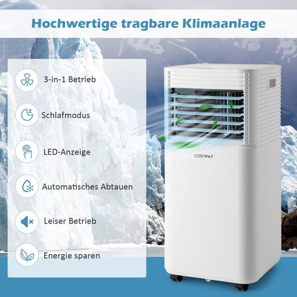 Pārnēsājams gaisa kondicionieris 4 vienā, gaisa dzesētājs ar baltu LED displeju, 7000 BTU