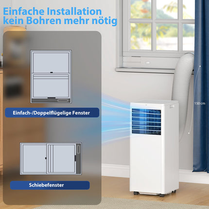 Pārnēsājams gaisa kondicionieris 9000 BTU, 4-in-1 dzesēšanas iekārta