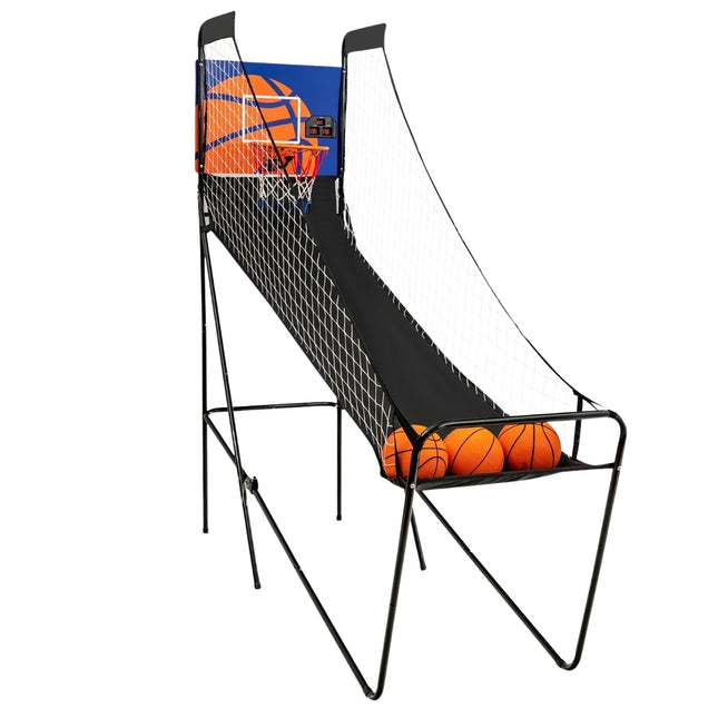 Pārnēsājama arkādes basketbola spēļu automāts bērniem, 208 x 62 x 207 cm, melna