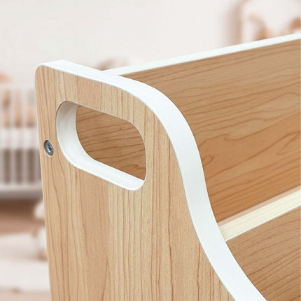 Pārnēsājams bērnu grāmatu plaukts – dabīgs koks, 3 līmeņi, MDF