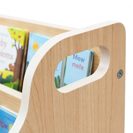 Pārnēsājams bērnu grāmatu plaukts – dabīgs koks, 3 līmeņi, MDF