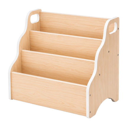 Pārnēsājams bērnu grāmatu plaukts – dabīgs koks, 3 līmeņi, MDF