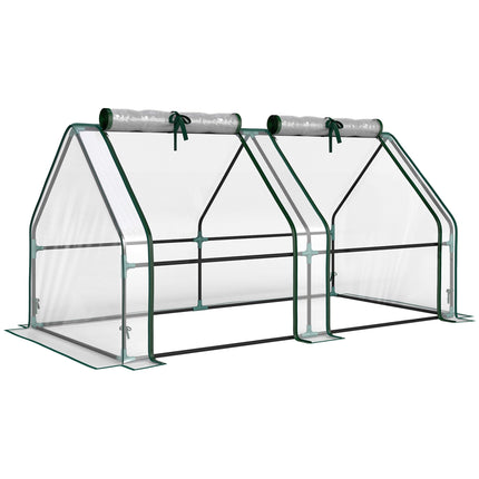 Pārvietojama siltumnīca ar rāvējslēdzēja durvīm, 180x90x90 cm, PVC pārklājs