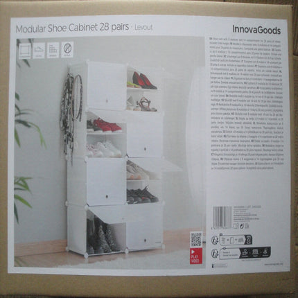 Portable Modular Shoe Cabinet InnovaGoods White - 20 pairs