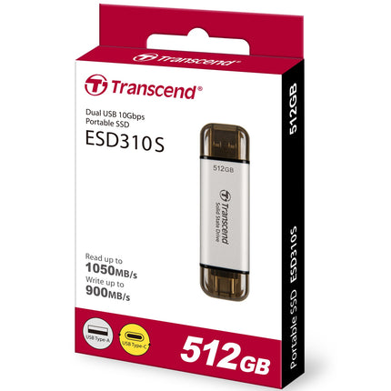 Portable SSD ESD310C USB-C 512 GB (R1050/W950) Silver