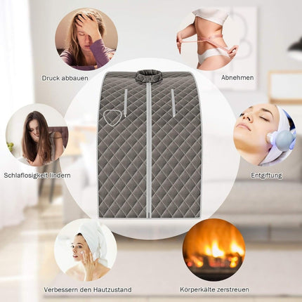 Pārnēsājama tvaika pirts, 3 l 1000 W, 9 temperatūras iestatījumi, pelēka