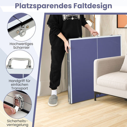 Pārnēsājams galda tenisa galda komplekts ar tīklu, 2 raketēm un 3 bumbiņām, mini galda tenisa galds