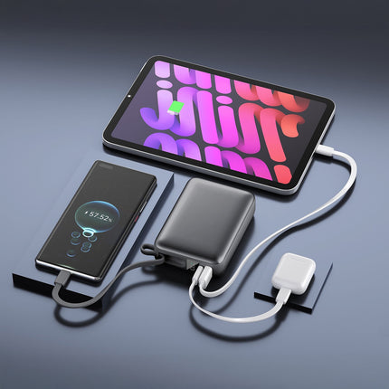 Power Bank 20000mAh 45W PD, iebūvēts USB-C kabelis