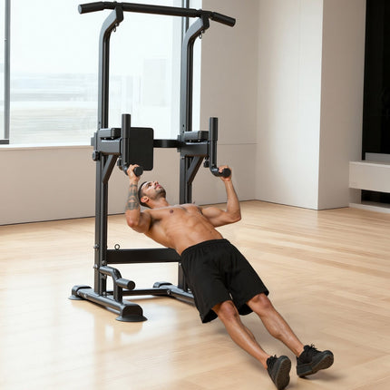 Power Tower Pull-Up Bar Dip Station, 150 kg, Adjustable