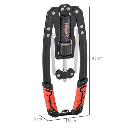 Power Twister 10-200kg roku trenažieris, regulējams, hidrauliskais roku trenažieris, 43 x 16 x 5 cm, melns+sarkans