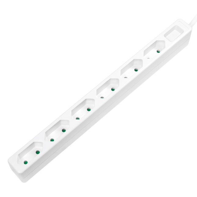 Power outlet Slim Euro 6-way 1.5m White
