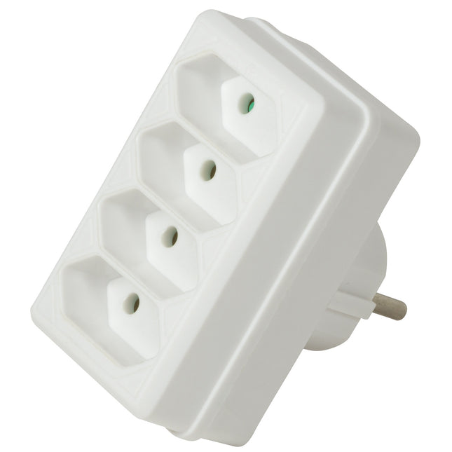Power outlet with 4 Euro sockets White