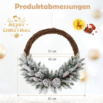 Iepriekš apgaismots 24 collu Ziemassvētku vainags, 35 LED, taimeris