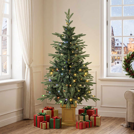 Pre-Lit Artificial Christmas Tree 120 cm with 110 LEDs, Remote Control, 147 Tips