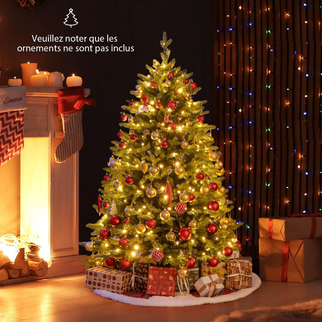 Mākslīgā Ziemassvētku eglīte ar iepriekš apgaismojumu, 150 cm, 250 LED, ar eņģēm