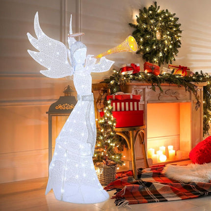 Iepriekš apgaismots Ziemassvētku eņģelis, 62 collas, 100 LED, āra