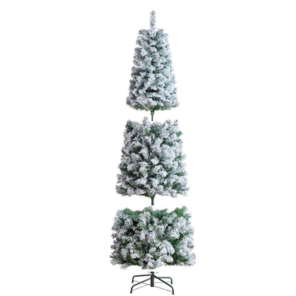 Prelit Flocked Artificial Christmas Tree 6.5 ft, 250 LEDs