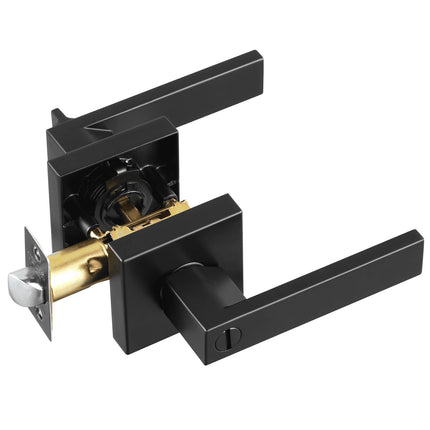 Privacy Door Lever Handle, Matte Black, Reversible, 5-Pack