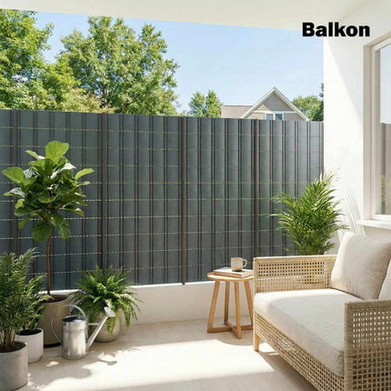 Privātuma žoga sloksņu komplekts, UV izturīgs, ūdensnecaurlaidīgs, 35 m x 19 cm, pelēks