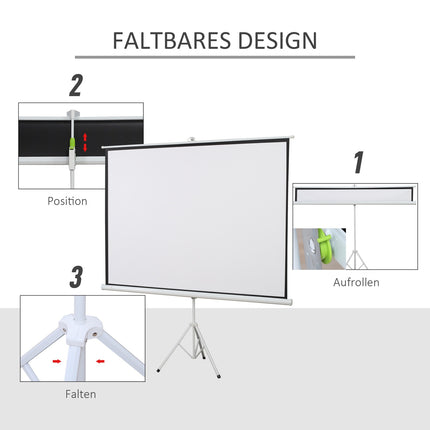 Projekcijas ekrāns 4:3 formāts, 100 collas, balts