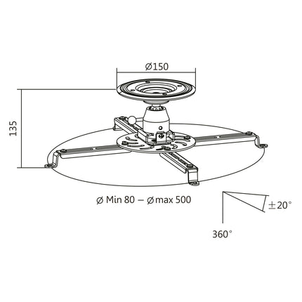 Projector mount Universal 135mm
