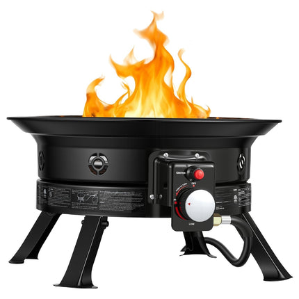 Propane Fire Pit 24-Inch, 53,000 BTU, Grill Grate