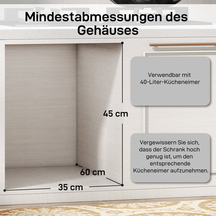 Izvelkama atkritumu tvertne, 2 x 20 l, izņemamas tvertnes, pelēka