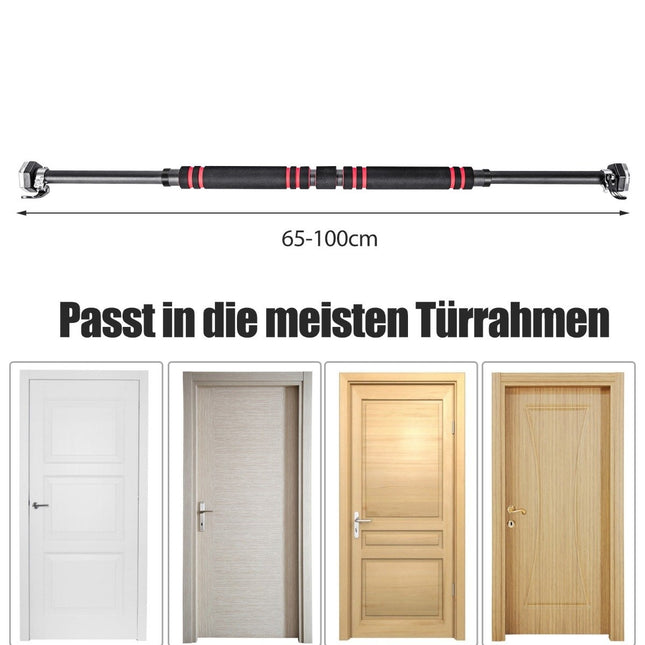 Pievilkšanās stienis durvju ailei, neslīdoši putu rokturi, 65-100 cm